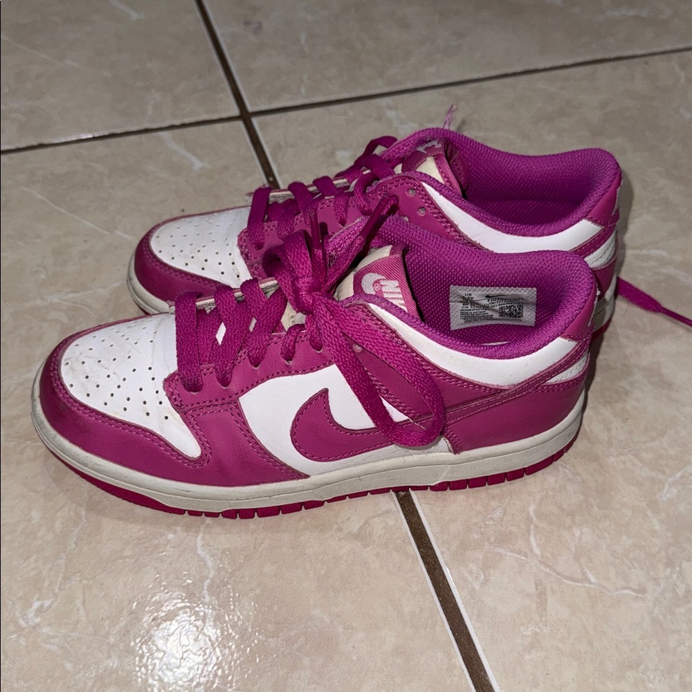 Nike Fuchsia and White Low-Top Sneakers